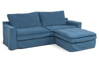 Niebieska sofa  Kibo 2,5 z pufem