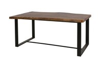 Stół wysoki z blatem z drewna egzotycznego.