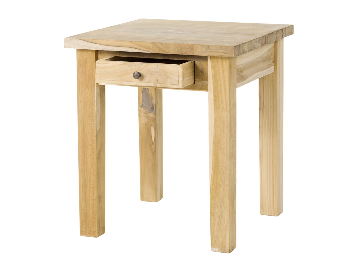 stolik z szufladą,  stolik nocny, stolik niski do sofy, pomocnik - drewno tekowe