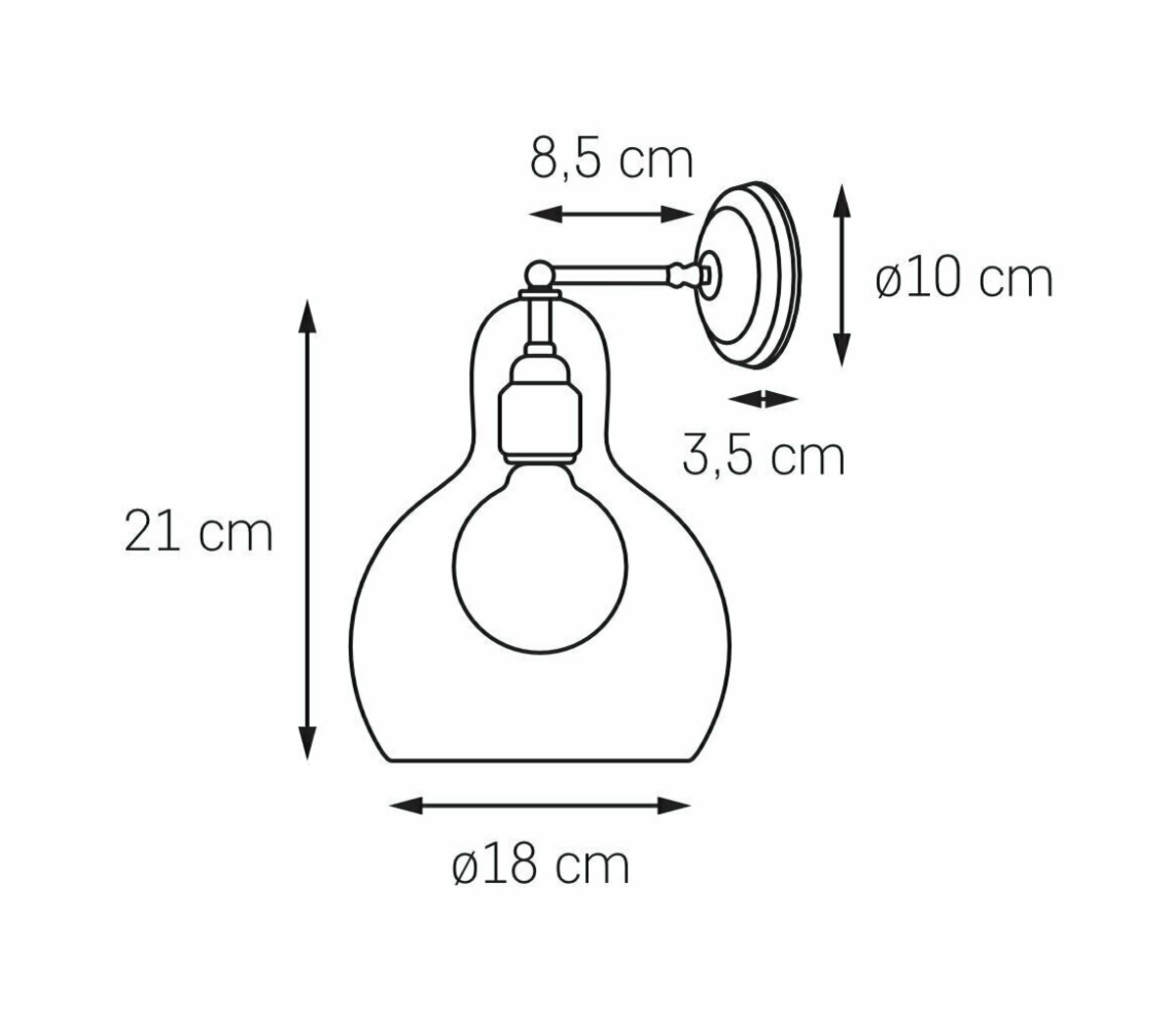 Lampa ścienna czarno złota, 