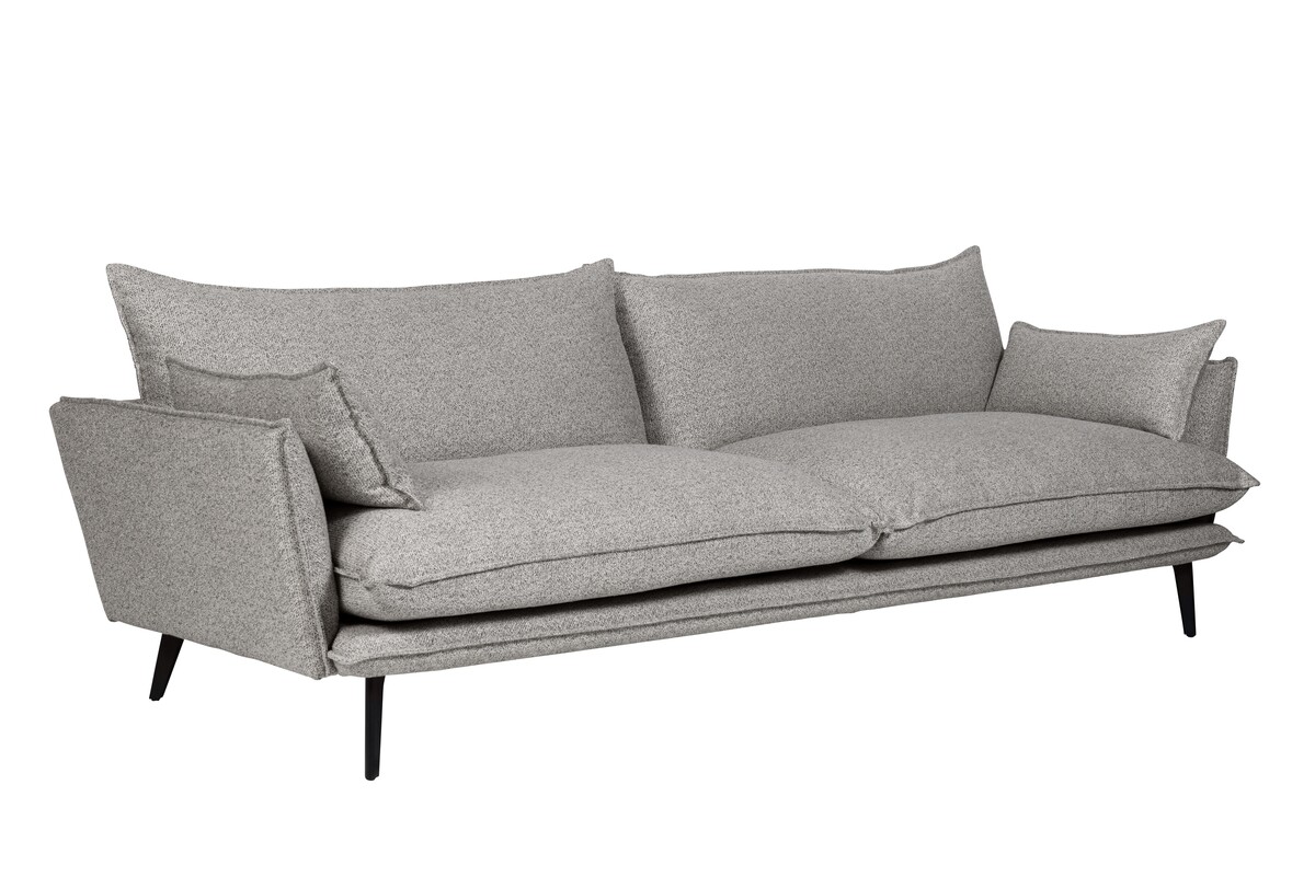 Lennon sofa 3-osobowa ze szwem francuskim, na metalowych nogach 