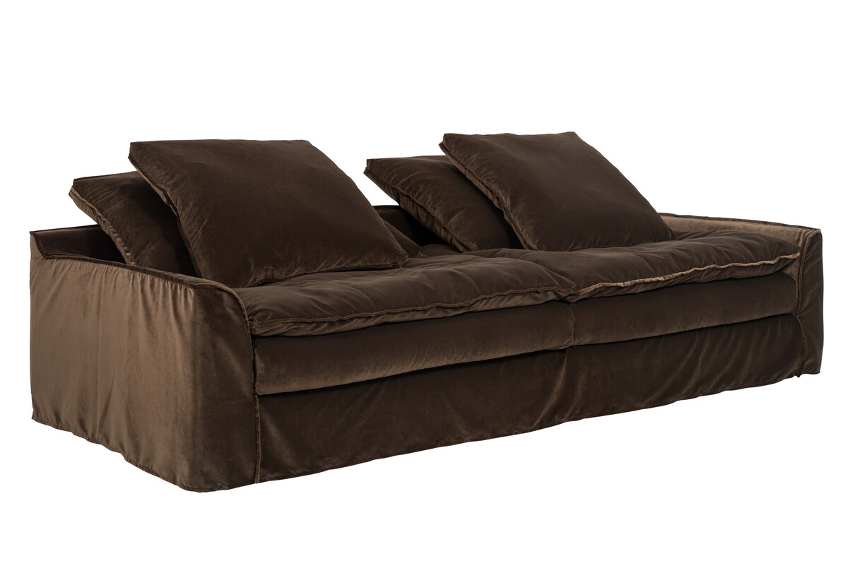 Brązowa sofa Sake z luźnym pokrowcem 