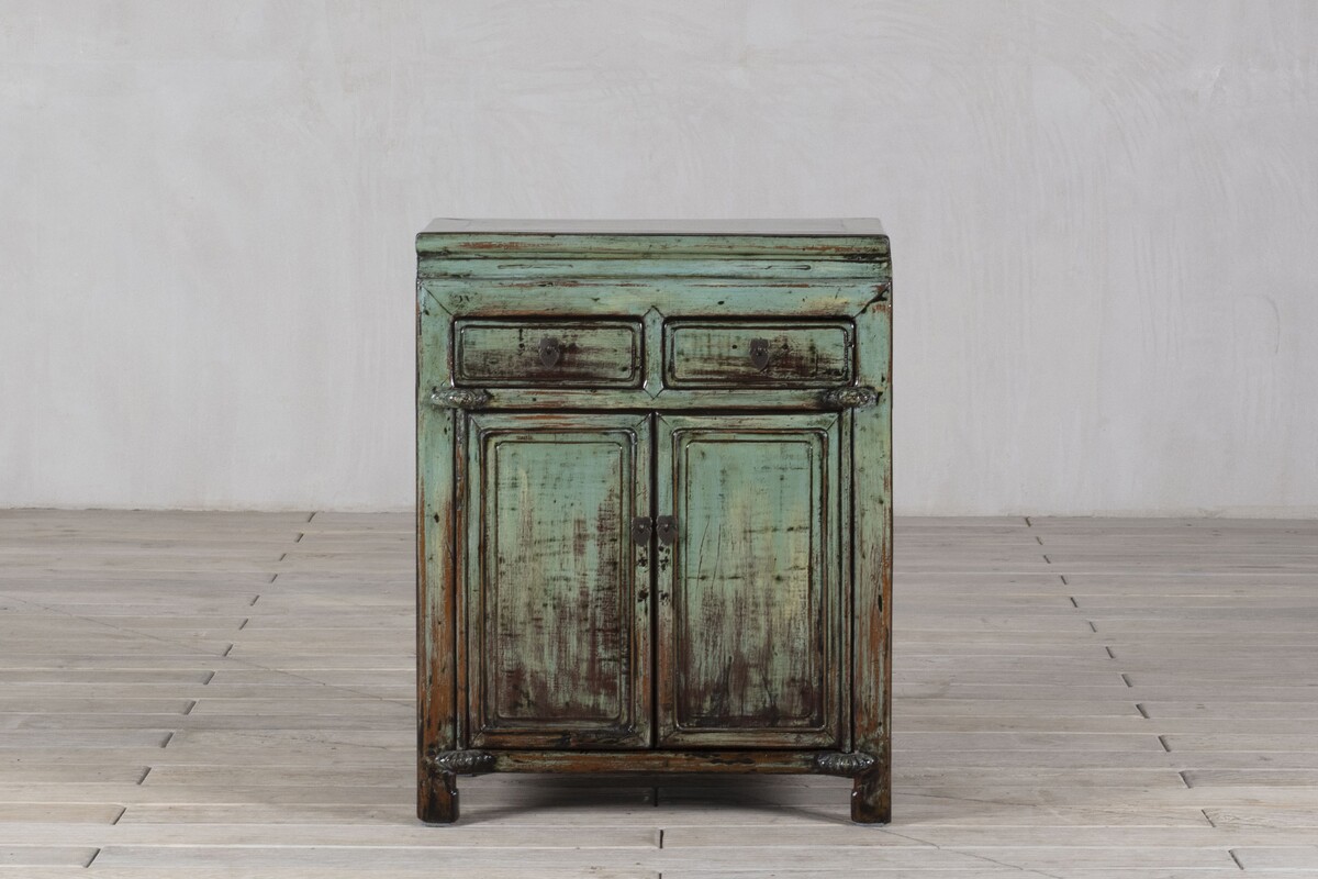 komoda mała 2 szuflady 2 drzwi pastel turkus M-27   TA22-4826-69-41-86 (1)