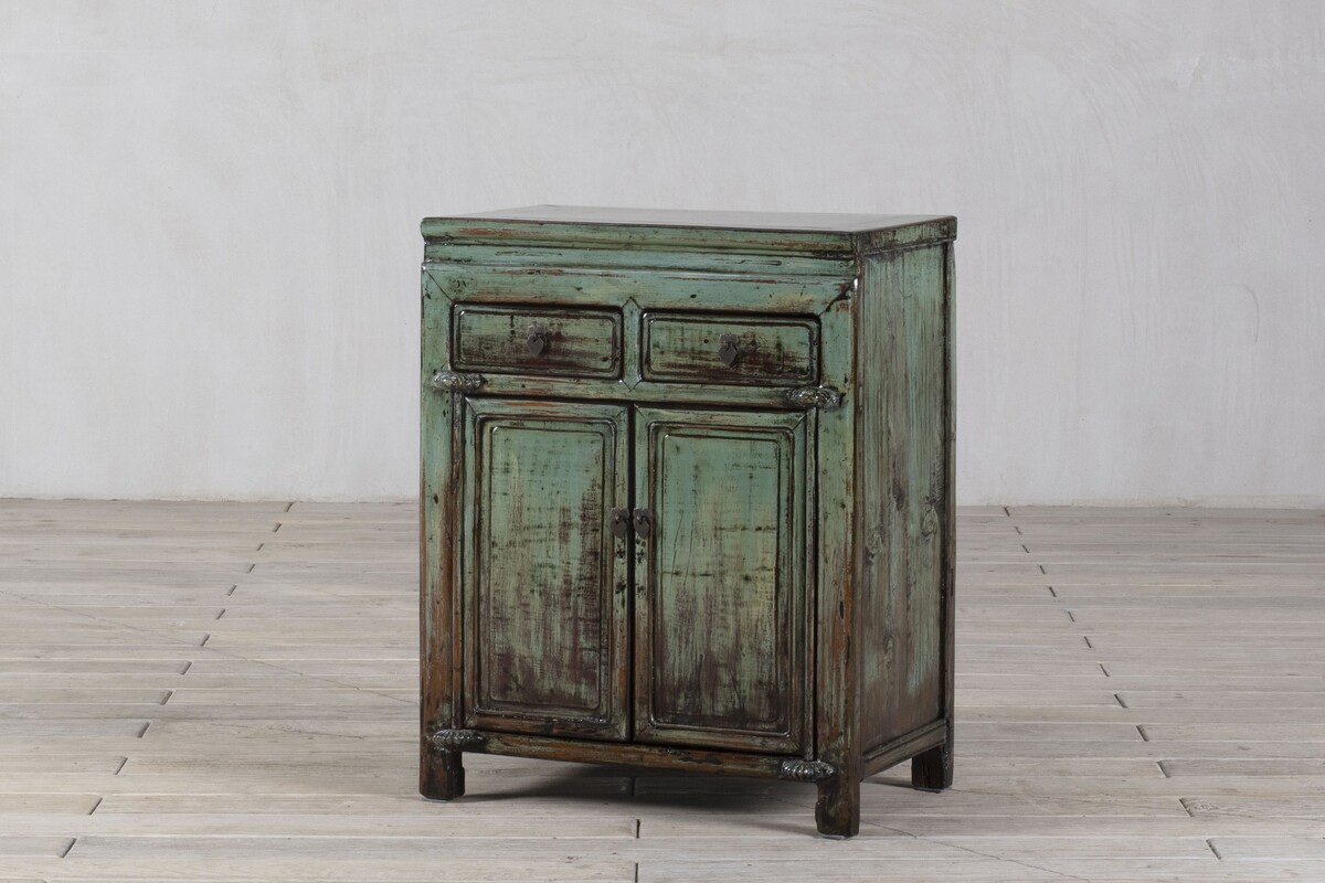 komoda mała 2 szuflady 2 drzwi pastel turkus M-27   TA22-4826-69-41-86 (6)