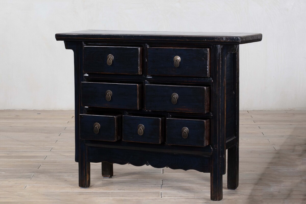 komoda z szufladami chińska po renowacj granatowa M-77   TA18-7357-110-40-90 (10)