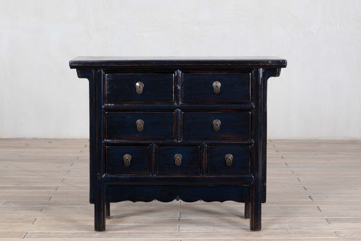 komoda z szufladami chińska po renowacj granatowa M-77   TA18-7357-110-40-90 (7)