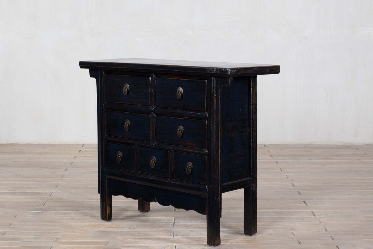 komoda z szufladami chińska po renowacj granatowa M-77   TA18-7357-110-40-90 (9)