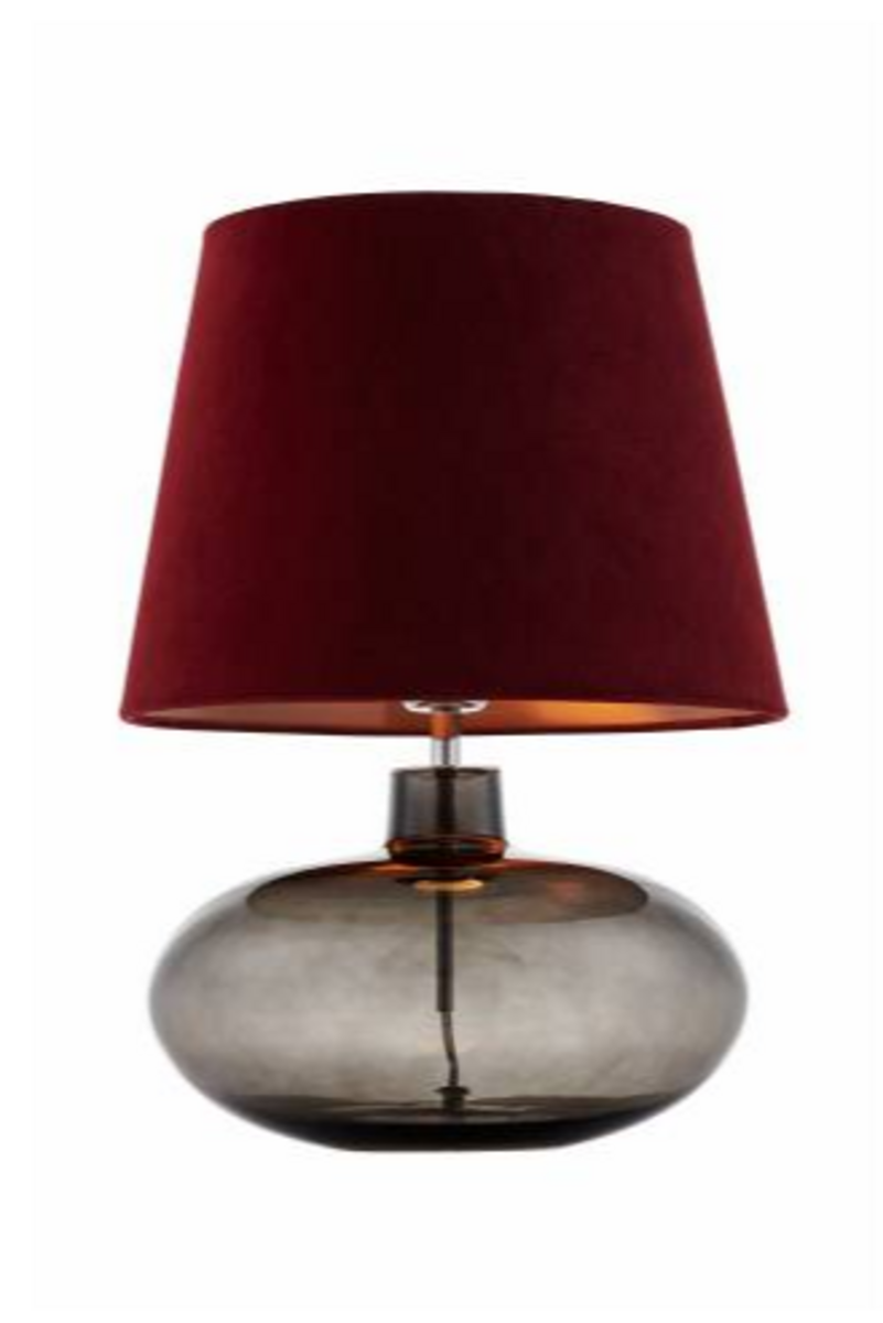 Lampa stołowa, lampa z welurowym abażurem,  lampa ze szkła, oświetlenie Katowice