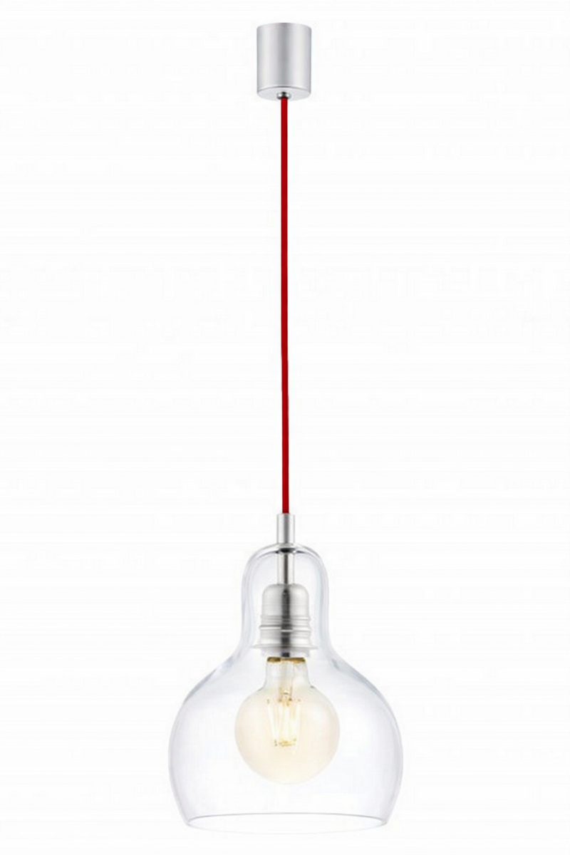 Lampa wisząca, zwis pojedynczy czerwony