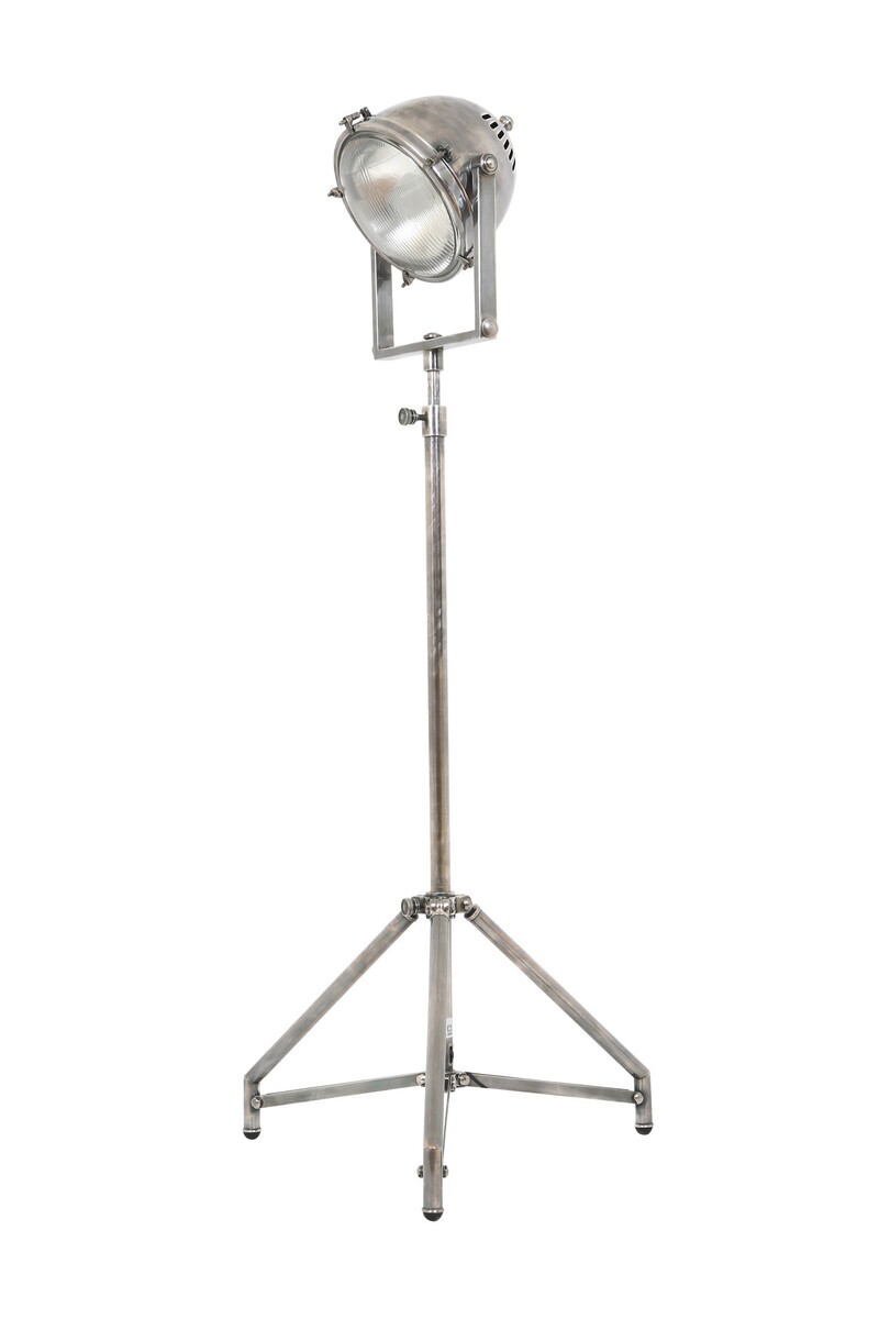 lampy podłogowe, srebrne lampy z metalu,  orygina;ne lampy do salonu, reflektor samochodowy lampa podłogowa , lampy industrialne, lampy nowoczesne IMOLA-59945