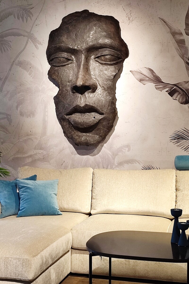  Duża rzeźba ścienna do salonu, jasny narożnik z funkcją spania