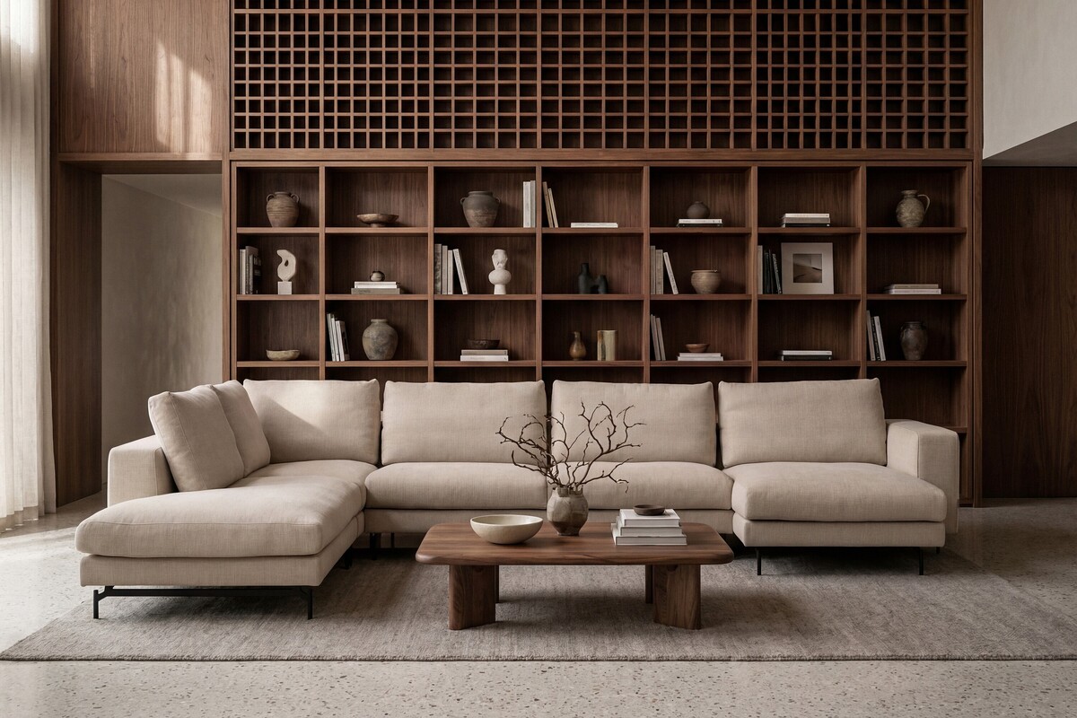 Nowoczesna sofa modułowa do salonu, luksusowa sofa modułowa ze skóry, sofa modułowa z tkaniny premium
