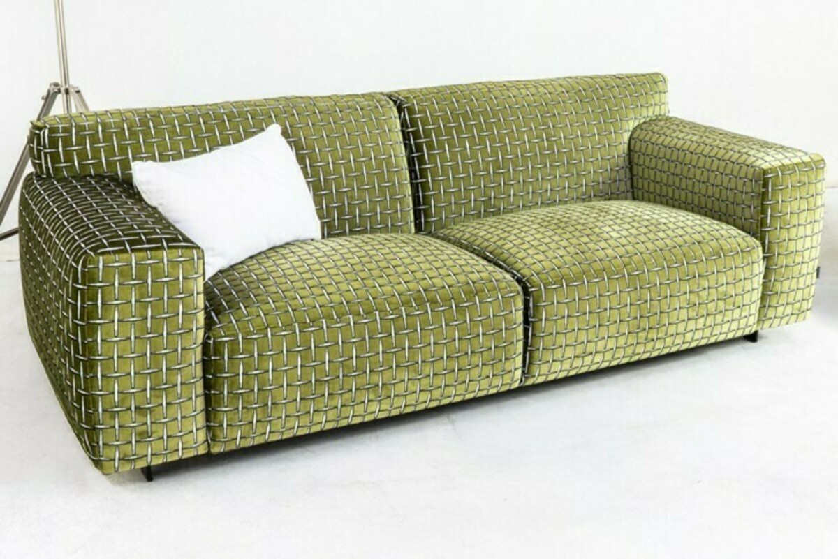 sofa Vesta taknina Balzac Fargotex, tkanina we wzory graficzne, aksamit