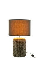 Lampa stołowa o ciekawej podstawie, lampka idealna do sypialni.