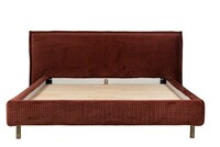 Norfolk bed 160x200_ ally quilt plum_ leg Norfolk brass front 1