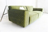 elegancka sofa aksamit zielony Vesta wzory graficzne tkanina Balzac, Fargotex