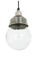 ciekawe lampy wiszące , lampa żarówka z kloszem szklanym z metalu kolor srebro VIDRO-50985