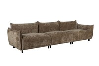 sofa modułowa, brązowa kanapa welurowa, sofa z szerokimi bokami, (6)