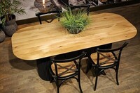 stół dębowy nowoczesny, stół dla 6 osób, stół z blatem z litego drewna, stół z owalnym blatem, designerski stół, stoły inne meble katowice, stoły na zamówienie katowice, stół do jadalni (1)