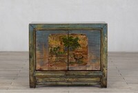 meble z odzysku, malowana wielokolorowa szafka z drewna egzotycznego M-37  TA18-7761-101-40-84 (7)