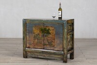meble z odzysku, malowana wielokolorowa szafka z drewna egzotycznego M-37  TA18-7761-101-40-84 (11)