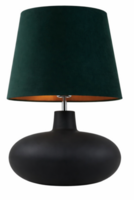 grafitowa lampa, lampa szklana, lapna z zielonym kloszem, lampa stołowa, oświetlenie Katowice, lampy Kaspa