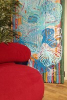 obraz na drewnie, panel dekoracyjny, nowoczesna sztuka, obraz w stylu pop-art, duży obraz pionowy, dekoracja ścienna, obraz urban jungle (2)