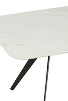 Prostokątny stół z marmurowym blatem, elegancki stół z białym blatem, 