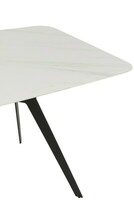 Stół z marmurowym blatem na czarnych nogach, stół do nowoczesnego wnętrza, 
