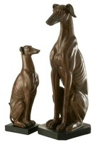 rzeźba brązowy pies siedzący