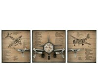 oryginalna ozdoba ściany, duży zegar, samolot 