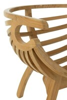 Dekoracyjny fotel z drewna tekowego.