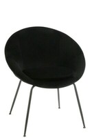 czarny okrągły fotel, kubełkowe krzesło na metalowych nóżkach, 5011