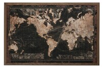 obraz mapa świata, obraz z drewnianej ramie, duża mapa świata, duży obraz na płótnie
