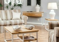 stolik do salonu, stolik z półką, kanapa z funkcją spania CHICAGO z wymiennym pokrowcem, konsola na wymiar , białe elementy, biały salon , klasyczne 