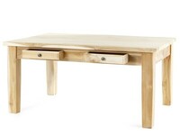 Stolik niski z drewna tekowego z szufladami. Prostokątny stolik z drewna.