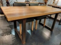Duże biurko z dębowym blatem, biurko na metalowej podstawie, stół z dębowym blatem,  stoły Lublin