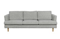 Delikatna sofa z wąskimi bokami na wysokich drewnianych nóżkach-kolor drewna do wyboru z próbnika