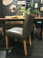 Duże zielone krzesło , krzesło skórzane, EX WOOF CH.O EX