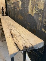Unikalna konsola z blatem ze starego drewna