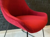 Wygodne krzesło do biurka, intensywna czerwień tkanina Aquaclean