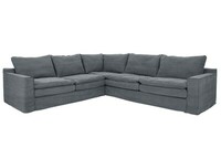 Sofa w szarej, naturalnej, bawełnianej tkaninie