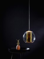 Szklana lampa ze złotym kloszem