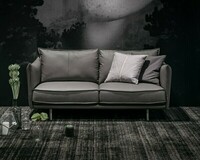 Phoenix sofa w szarej  skórze 