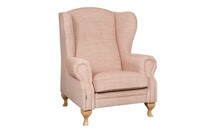 Różowy fotel o klasycznej bryle w wersji FIX ( bez falbanki )