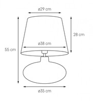 lampa stołowa z dymnego szkła, lampa z zielonym welwetowym abażurem