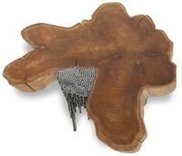 Oryginalny stolik z niepowtarzalnym blatem z drewna egzotycznego, nogi-podstawa stalowa ręcznie spawana ( realizujemy także projekty indywidualne)