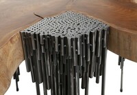 Oryginalny stolik z niepowtarzalnym blatem z drewna egzotycznego, nogi-podstawa stalowa ręcznie spawana ( realizujemy także projekty indywidualne)