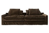Gamingowa sofa Sake w brązowej welurowej tkaninie, idealna propozycja do wnętrz w stylu: skandynawskim, loftowym, eko, marynistycznym. 
