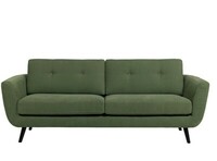 Smile Button zielona sofa 3-osobowa z guzikami